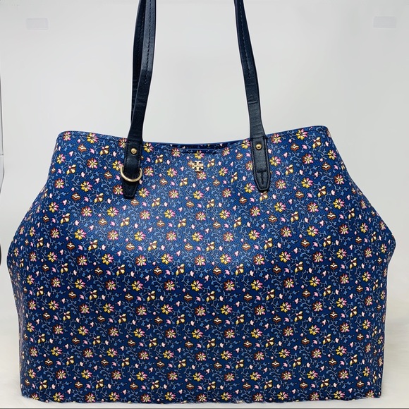 Tory Burch kerrington square tote blue wild pansy - Picture 3 of 8